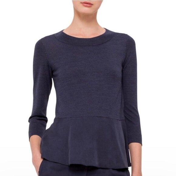 NWT Akris Punto linen sweater with peplum - Picture 1 of 8